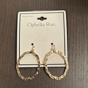 Gold Hoop Earrings Textured NWT